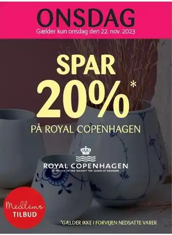 Kop & Kande Spar 20% på royal copenhagen tilbud