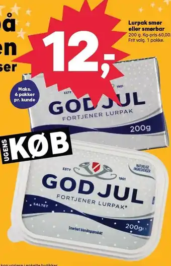 SuperBrugsen Lurpak smør eller smørbar tilbud