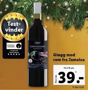 Lidl Gløgg med rom fra jamaica tilbud