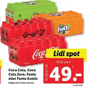 Lidl Coca cola, coca cola zero, fanta eller fanta exotic tilbud