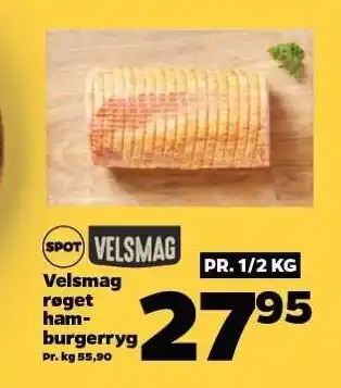 Netto Velsmag røget hamburgerryg 1/2 kg tilbud
