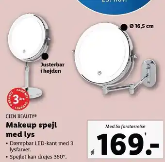 Makeup spejl med lys