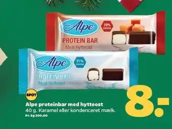 Netto Alpe proteinbar med hytteost tilbud