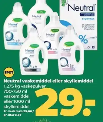 Netto Neutral vaskemiddel eller skyllemiddel tilbud