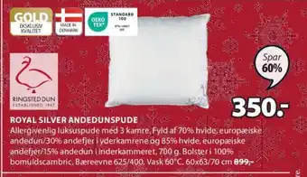 JYSK ROYAL SILVER ANDEDUNSPUDE tilbud