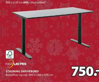 JYSK STAUNING SKRIVEBORD tilbud