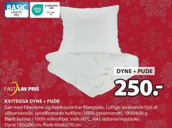 JYSK KVITEGGA DYNE + PUDE tilbud