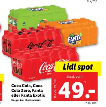 Lidl Coca cola, coca cola zero, fanta eller fanta exotic tilbud