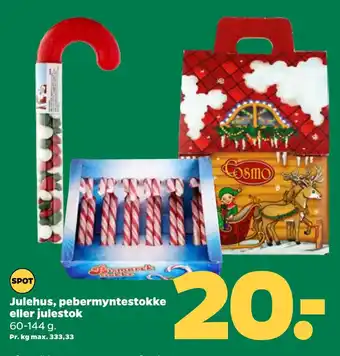 Julehus, pebermyntestokke eller julestok