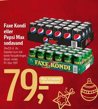 Føtex Faxe kondi eller pepsi max sodavand tilbud