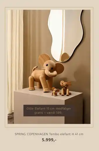 Sinnerup Spring copenhagen tembo elefant h 41 cm tilbud