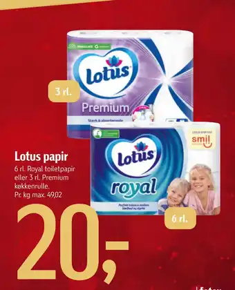 Føtex Lotus papir tilbud
