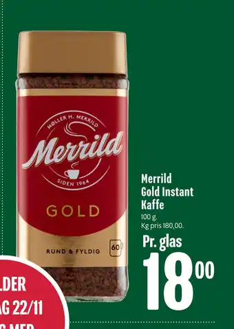 Min Købmand Merrild gold instant kaffe tilbud
