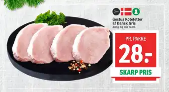 SPAR Gestus koteletter af dansk gris tilbud