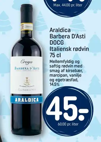 Araldica barbera d'asti docg italiensk rødvin 75 cl