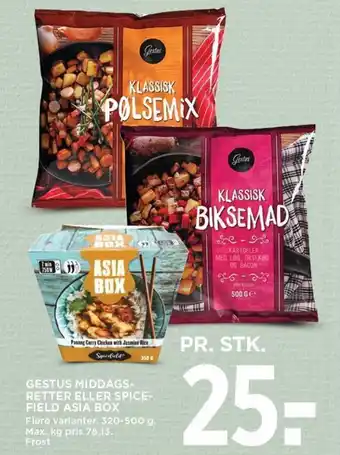 GESTUS MIDDAGS-RETTER ELLER SPICE-FIELD ASIA BOX