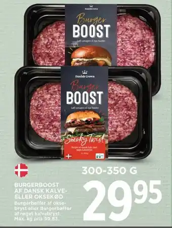MENY BURGERBOOST AF DANSK KALVE-ELLER OKSEKØD tilbud