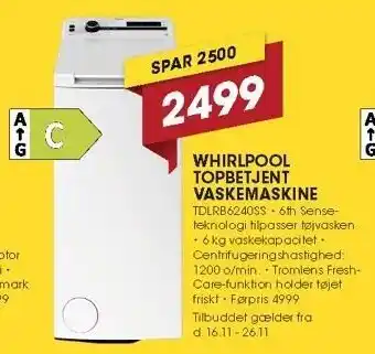 Punkt1 Whirlpool topbetjent vaskemaskine tilbud