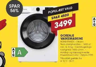 Punkt1 Gorenje vaskemaskine tilbud