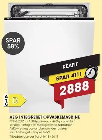 Punkt1 Aeg integreret opvaskemaskine tilbud