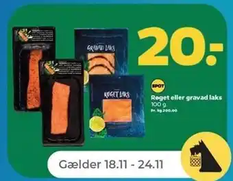 Netto Røget eller gravad laks, 100 g tilbud