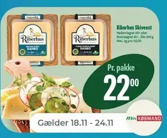 Netto Riberhus skiveost, 200 - 240 g tilbud