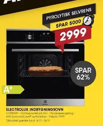 Punkt1 Electrolux indbygningsovn tilbud