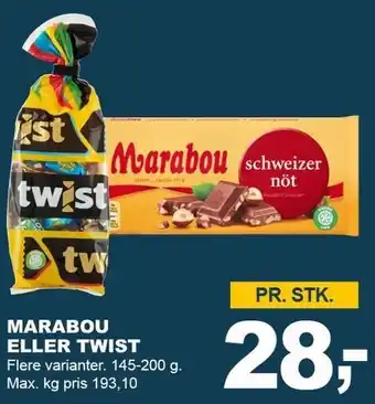 Let-Køb Marabou eller twist tilbud