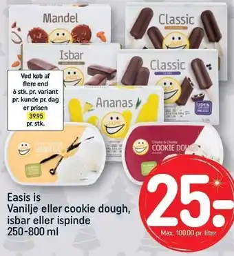 REMA 1000 Easis is vanilje eller cookie dough, isbar eller ispinde tilbud