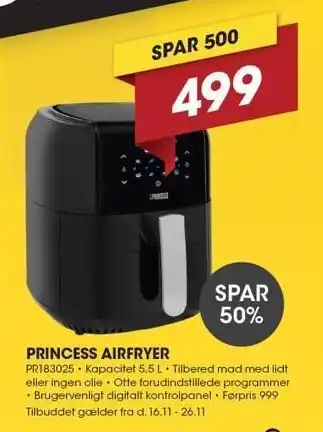 Punkt1 Princess airfryer tilbud