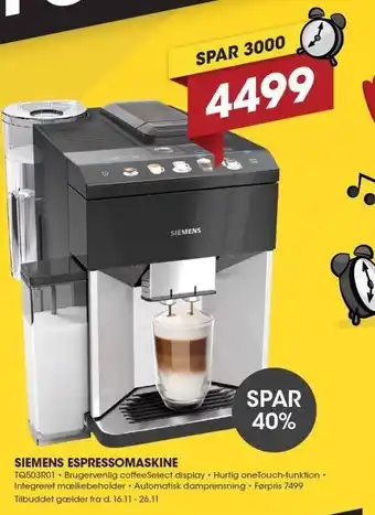Punkt1 Siemens espressomaskine tilbud