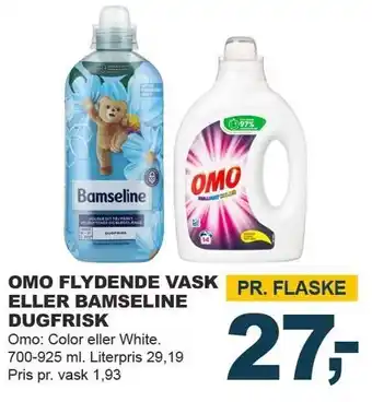 Let-Køb Omo flydende vask eller bamseline dugfrisk tilbud