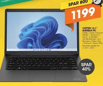 Expert Cepter 14,1'' bærbar pc tilbud