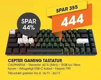 Expert Cepter gaming tastatur tilbud