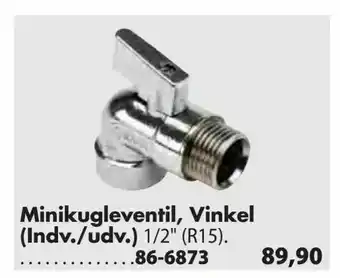 Biltema Minikugleventil, Vinkel (Indv./udv.) tilbud