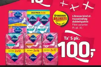Fleggaard Libresse bind el. trusseindlæg dobbeltpakke tilbud