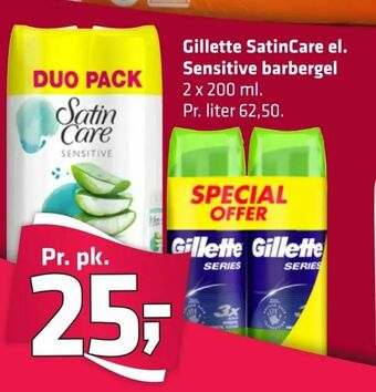 Fleggaard Gillette SatinCare el. Sensitive barbergel tilbud