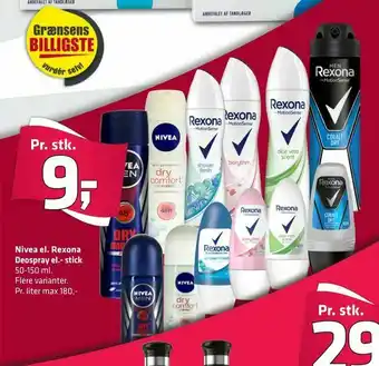 Fleggaard Nivea el. Rexona Deospray el.- stick tilbud