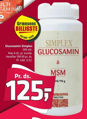 Fleggaard Glucosamin Simplex tilbud