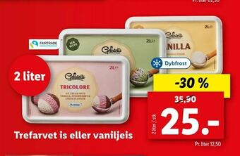 Let-Køb Trefarvet is eller vaniljeis tilbud