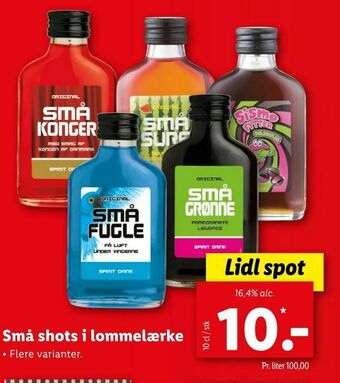 Let-Køb Små shots i lommelærke tilbud