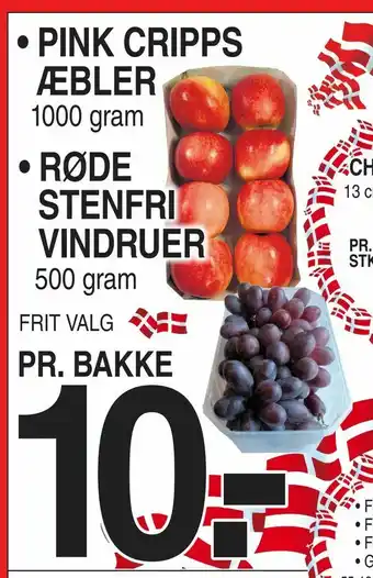 ABC Lavpris Pink cripps æbler • røde stenfri vindruer tilbud
