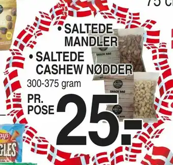 ABC Lavpris Saltede mandler • Saltede cashew nødder tilbud