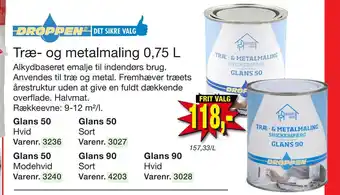 Harald Nyborg Træ- og metalmaling 0,75 l tilbud