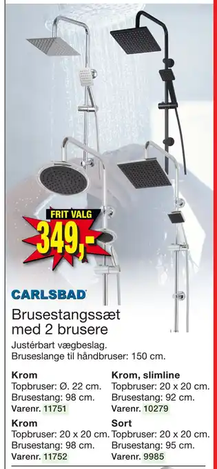 Harald Nyborg Brusestangssæt med 2 brusere tilbud