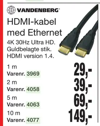 Harald Nyborg Hdmi-kabel med ethernet tilbud