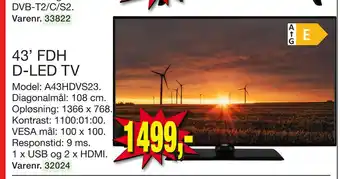 Harald Nyborg 43' fdh d-led tv tilbud