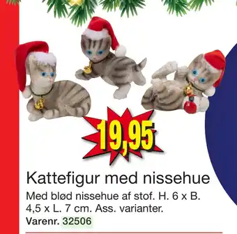 Kattefigur med nissehue