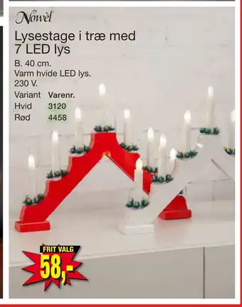 Harald Nyborg Lysestage i træ med 7 led lys tilbud