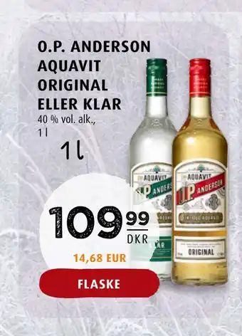 Scandinavian Park O.p. anderson aquavit original eller klar tilbud